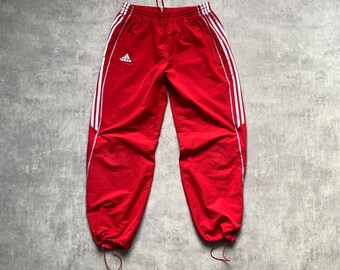 Adidas tack pant climalite hommes taille XL rouge des années 80 y2k vintage streetstyle des années 90 drill opium rétro