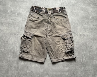 Y2K Cargo Shorts mit vielen Taschen Größe 34 khaki Herren 80er Jahre y2k vintage Streetwear Streetstyle 90s Drill Opium Retro