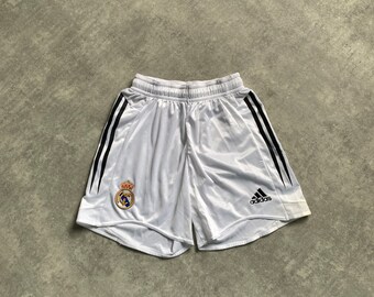 Adidas FC Real Madrid 04/04 climacool white men’s short size S football soccer 80s y2k vintage streetstyle 90s drill opium retro