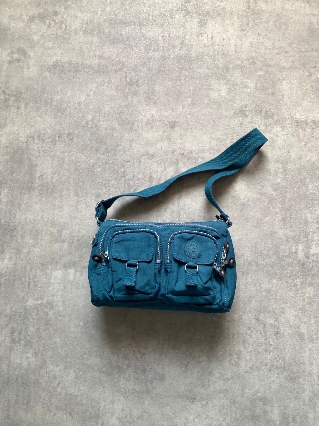 Kipling Womens Crossbody Bag Turquoise Blue Navy Medium Size 80s Y2k ...