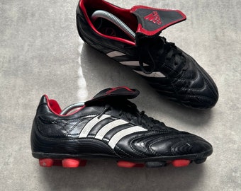 adidas football chaussures de football à crampons pour hommes rouge noir taille 42,5 US 9 traction sol dur des années 80 y2k vintage streetstyle des années 90 perceuse opium rétro