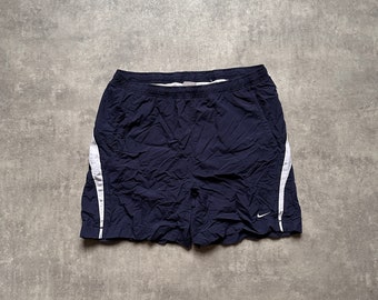 Short en nylon Nike L bleu marine des années 80 y2k vintage streetwear streetstyle des années 90 drill opium rétro