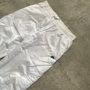 Pantalon de survêtement Nike double logo pour homme taille M blanc sportswear des années 80 y2k vintage streetstyle des années 90 drill opium rétro image 3