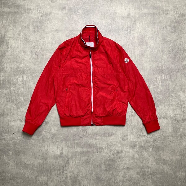 Moncler nylon light jacket men’s size L red y2k vintage streetwear streetstyle 90s drill