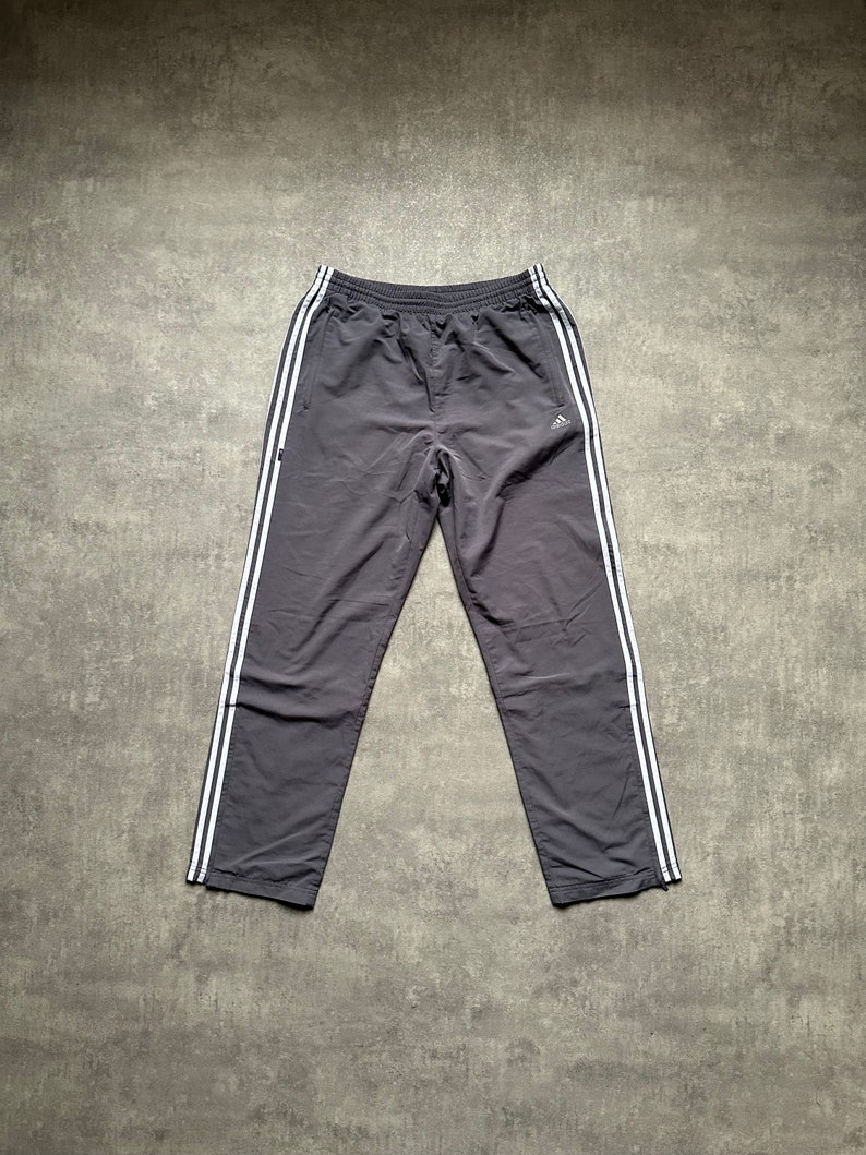 adidas track pant trousers mens size L grey brown 80s y2k vintage streetstyle 90s drill opium retro zdjęcie 1