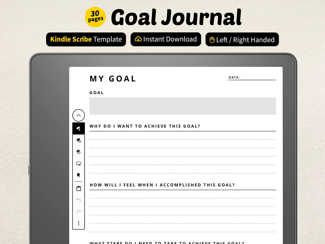 Kindle Scribe Goal Journal | PDF Template for Kindle Scribe E Ink ...