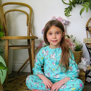 Pyjama femme SÉRÉNITÉ aqua/écru imprimé