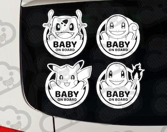 Baby on Board Stickers / Decals | Gen1 | Circle Stickers | Weatherproof Car Decal | High-Quality Outdoor Durable | Baby Gift