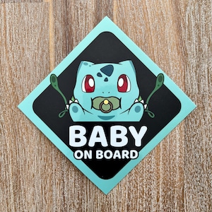 Naklejki na okna Baby on Board | Starter Gen1 Green | Odporne na warunki atmosferyczne, do użytku na zewnątrz, trwałe | Prezent dla dziecka | Naklejki zapewniające bezpieczeństwo dziecka