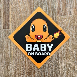 Naklejki na okna Baby on Board | Starter Gen1 Orange | Odporne na warunki atmosferyczne, do użytku na zewnątrz | Prezent dla dziecka | Naklejki zapewniające bezpieczeństwo dziecka