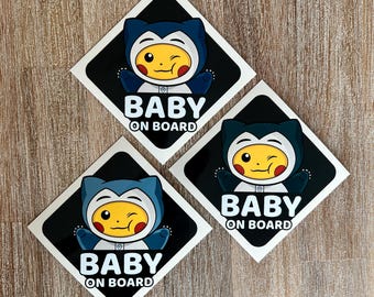 Baby on Board Window Stickers | Snoring Bear Costume | Weatherproof Outdoor Durable | Baby Gift | Baby Safety Stickers