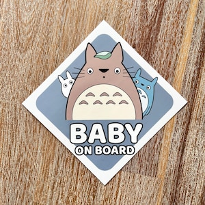 Baby on Board Window Stickers | Totoro | Weatherproof Outdoor Durable | Baby Gift | Baby Safety Stickers