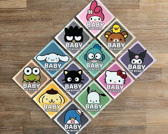 Baby on Board Window Stickers | Cuddle Buds | Weatherproof Outdoor Durable | Baby Gift | Baby Safety Stickers