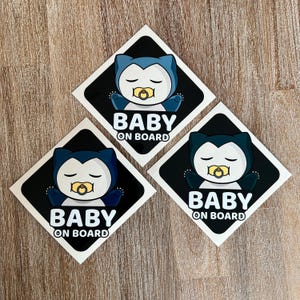 Baby on Board Window Stickers | Snoring Bear | Weatherproof Outdoor Durable | Baby Gift | Baby Safety Stickers