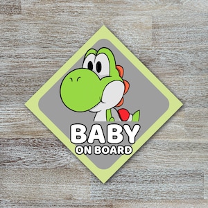 Baby on Board Window Stickers | Dino | Weatherproof Outdoor Durable | Baby Gift | Baby Safety Stickers