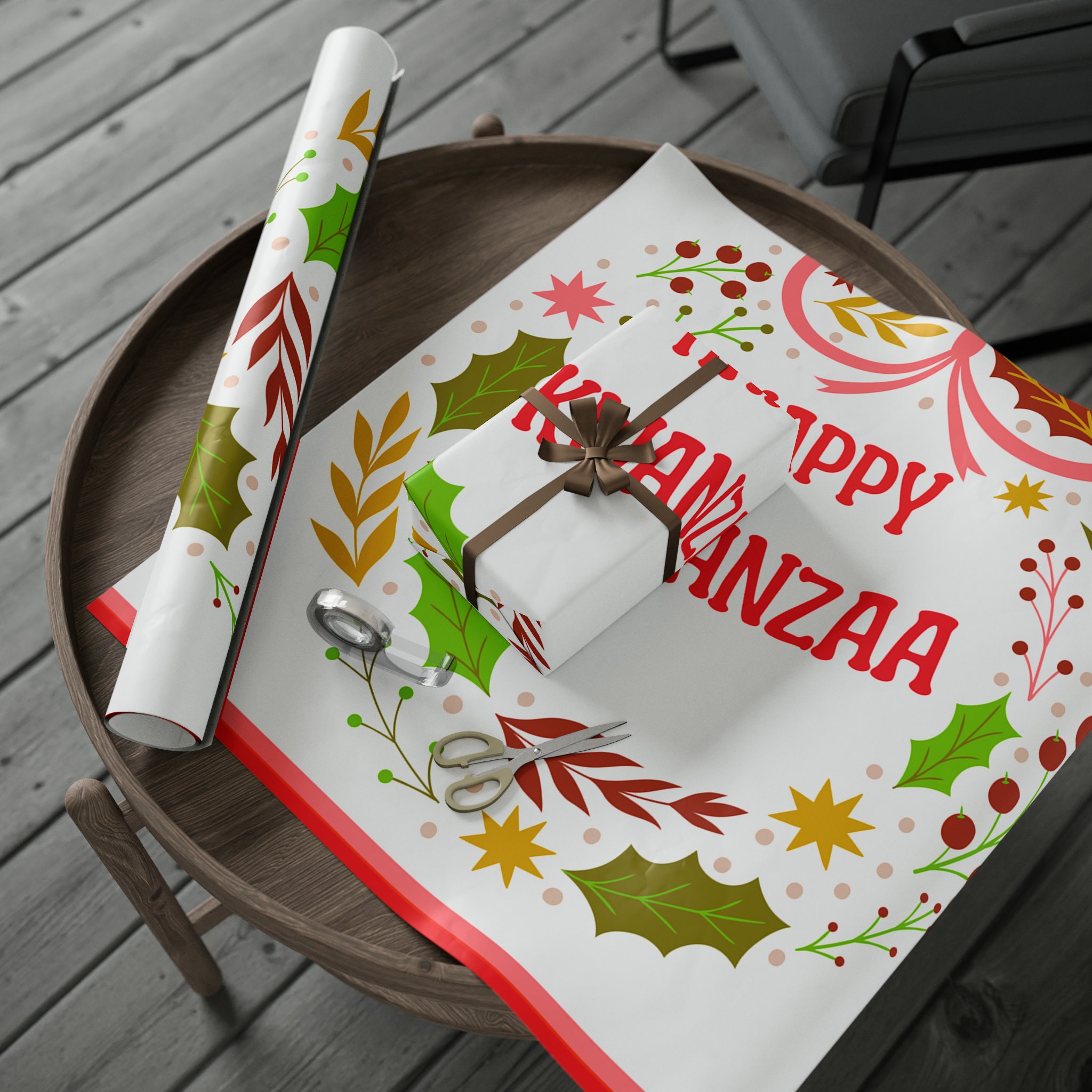 Happy Kwanzaa Wrapping Paper, Happy Kwanzaa Gift Wrap, African American