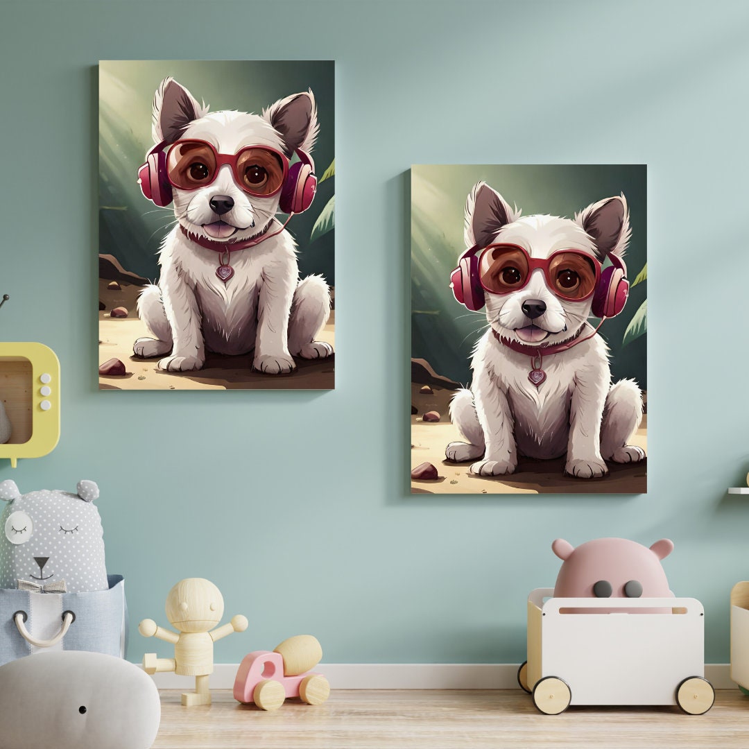 Printable Cartoon Dog Wall Art Digital Print Digital Etsy