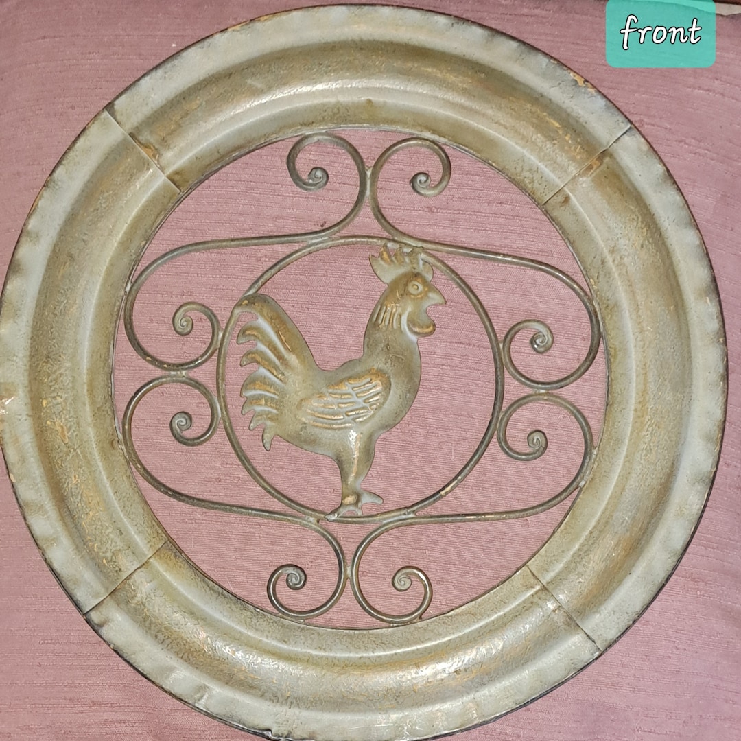 Vintage Metal Rooster Wall Hanging Etsy