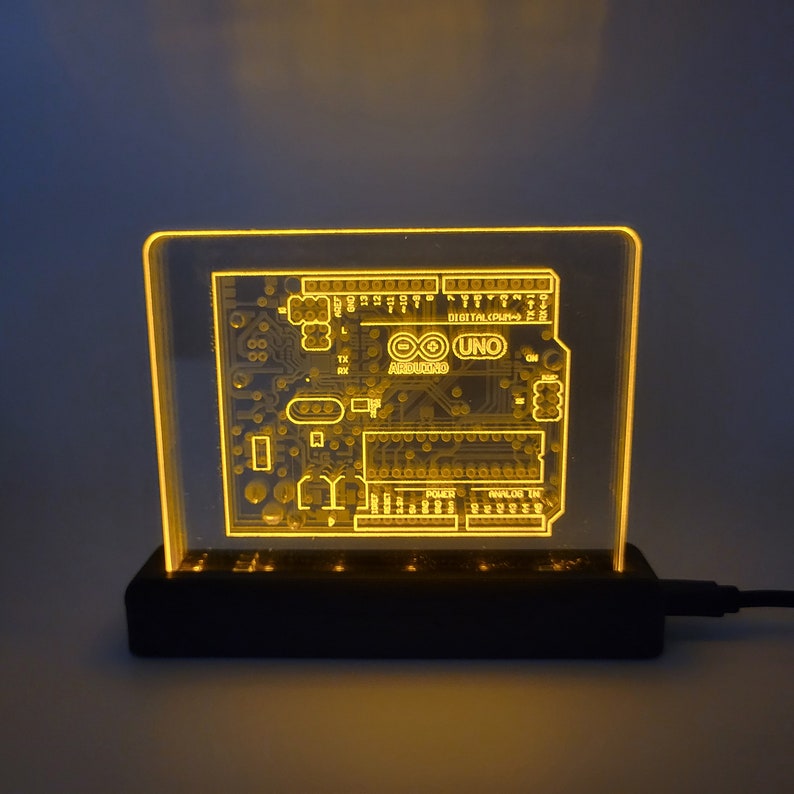 Arduino PCB Art: LED Illuminated Acrylic STEM Gift - Etsy