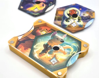 Lorcana Spin Dial Lore Counter Display and Holder in SILK GOLD (Counters not included)