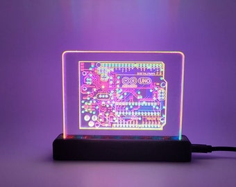 Arduino PCB Art: LED Illuminated Acrylic STEM Gift