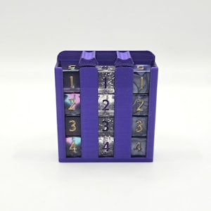 Lorcana Mini Dice Holder Display in METALLIC PURPLE - Fits up to 3 Sets or 12 Dice! (Dice not included)