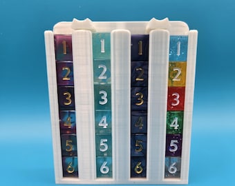 Lorcana Trove Damage Counter Dice Holder and Display in SILK WHITE - Fits up to 4 Sets or 24 Dice! (Dice not included)