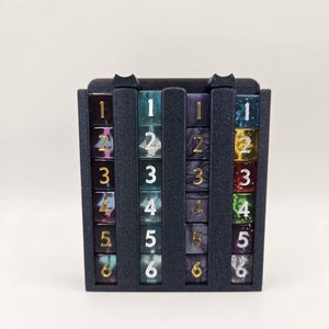 Lorcana Trove Dice Holder: Blue Sparkle Damage Counter Display (dice not included)