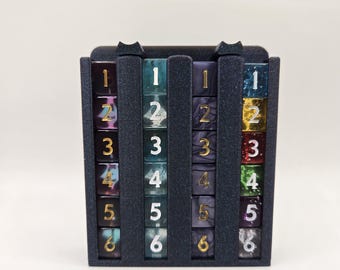 Lorcana Trove Dice Holder: Blue Sparkle Damage Counter Display (dice not included)