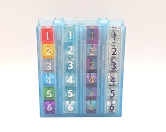 Lorcana Trove Damage Counter Dice Holder and Display in ICE BLUE - Fits up to 4 Sets or 24 Dice! (Dice not included)