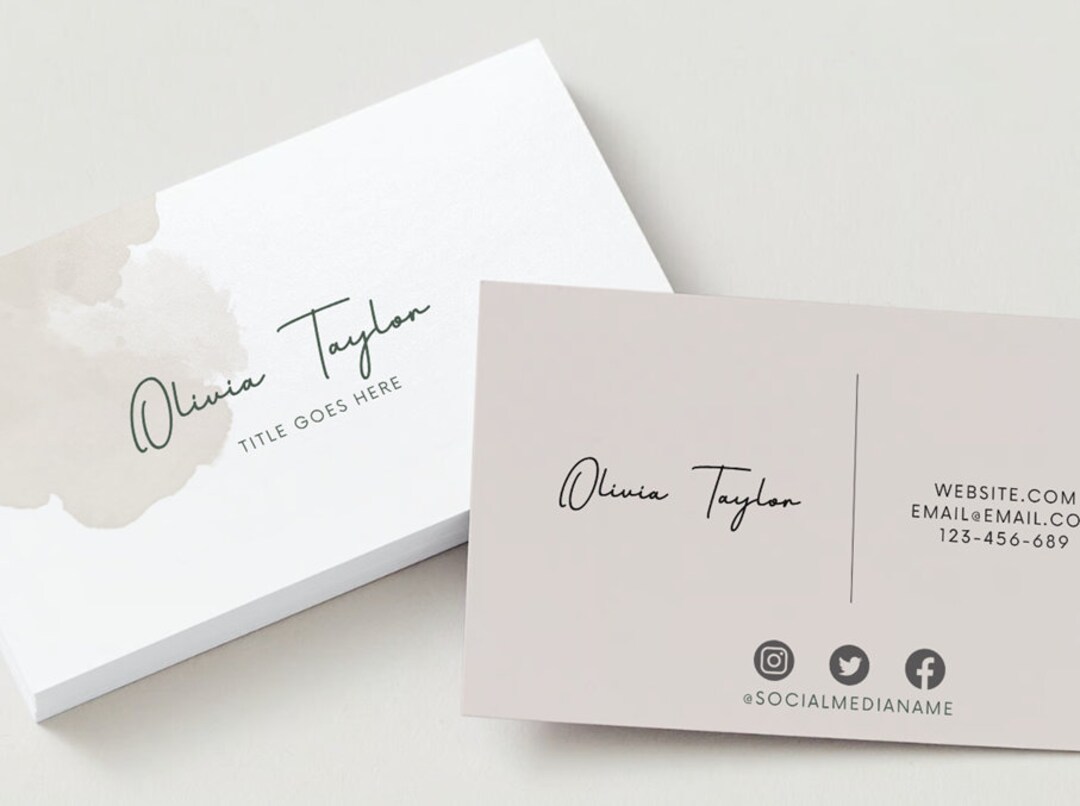 Business Card Template DIY Printable Business Card Small - Etsy