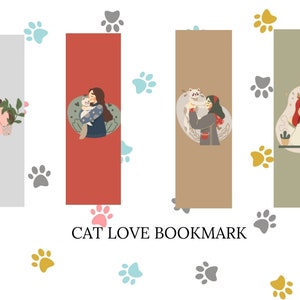 Cute cat bookmark, cat bookmark, Cat lover bookmark,Cat silhouette bookmark,Handmade cat bookmark,Cat print bookmark
