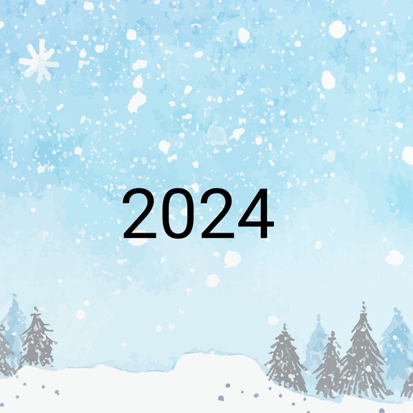 Snowy landscape calendar 2024,Winter wonderland calendar 2024,Frosty scenes planner 2024,Snow-covered calendar Winter scenery organizer 2024