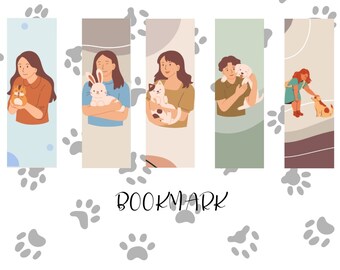 Human and cat bookmark,Human and dog bookmark,Cat bookmark,Dog bookmark,Pet bookmark,Animal bookmark,Cat lover bookmark,Dog lover bookmark