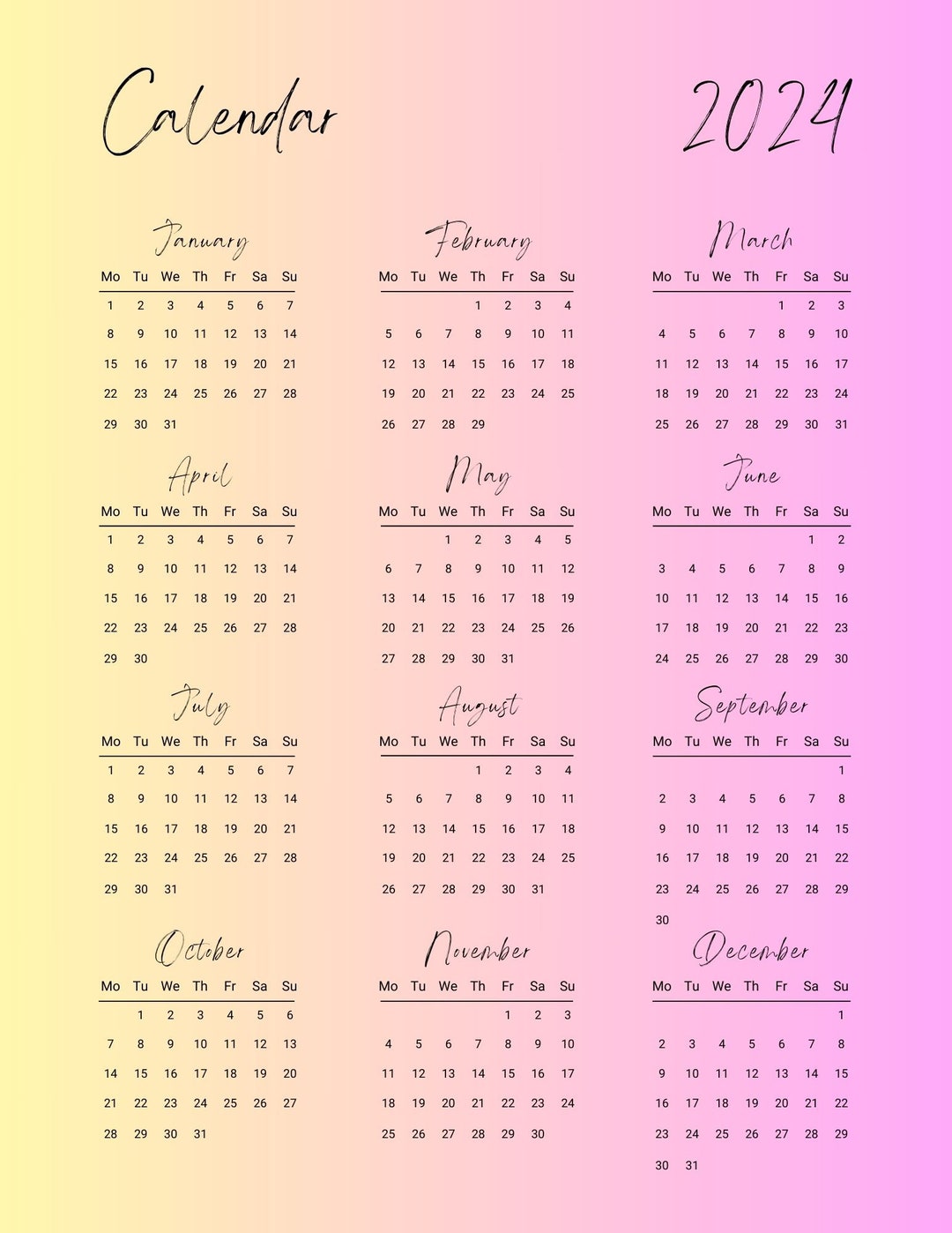 Pink-themed Planner,girly Calendar,blush Pink Organizer,pink Agenda ...