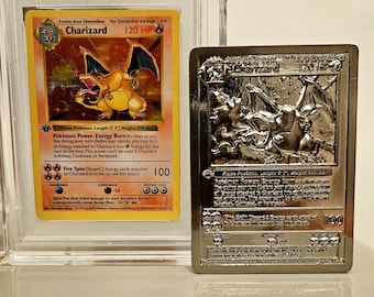 Pokemon Metal Card - Charizard 1st edition (Nickel Edition)