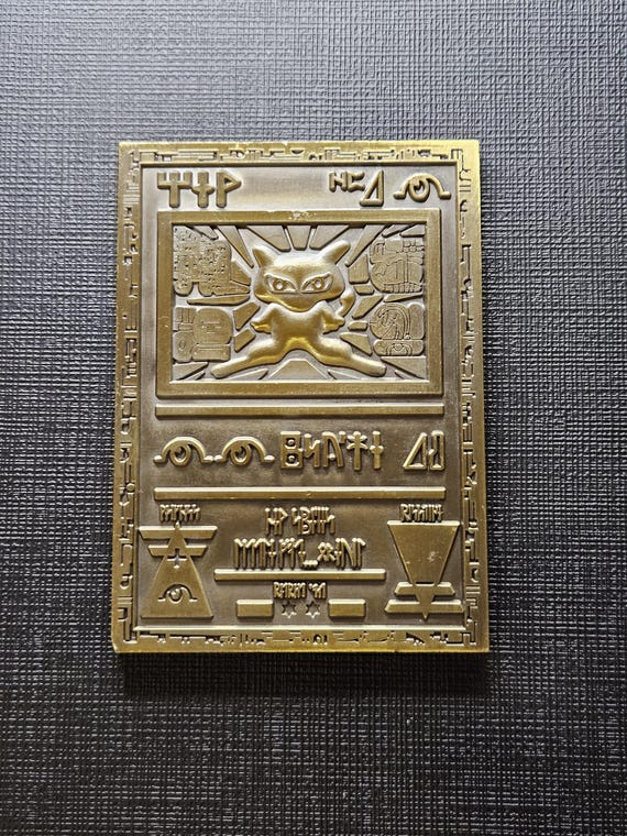 Ancient Mew 3D Bronze Metal Pokemon Card 1st ed (Shipped from