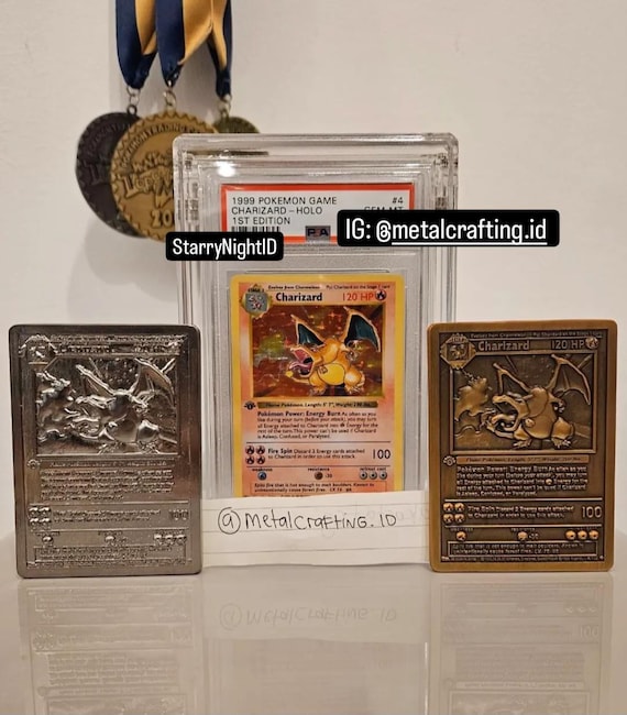 Pokemon Metal Card - Charizard 1st Edition (nickel Edition) - Etsy