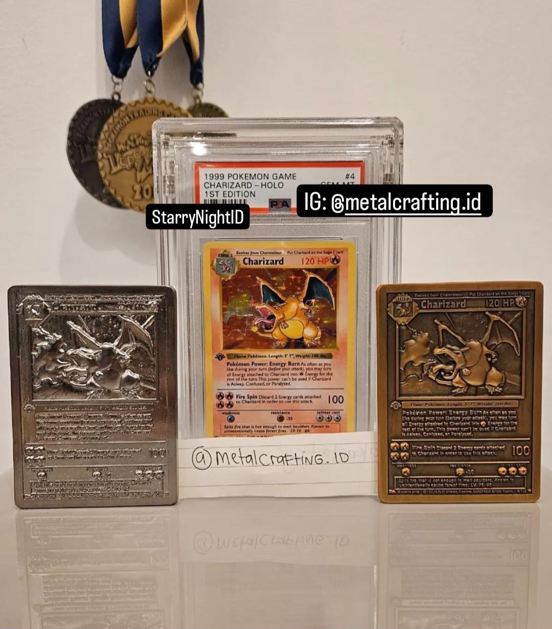 Pokemon Metal Card - Charizard 1st Edition (nickel Edition) - Etsy