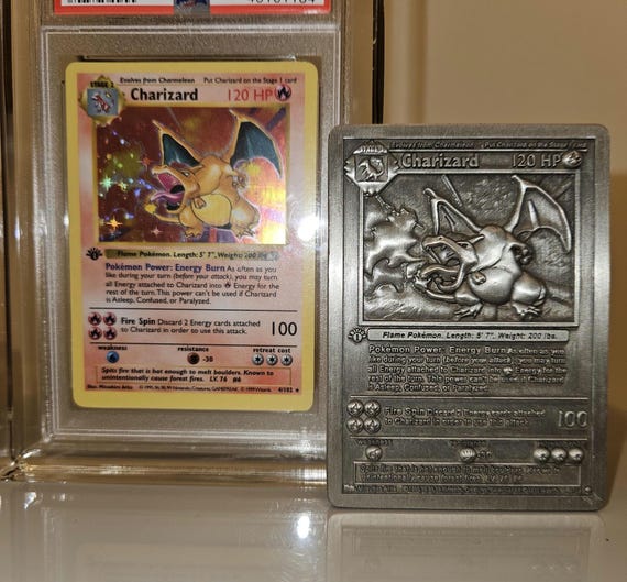 Charizard 1st Edition Pewter (tin) Metal Card - Collectible