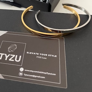 Stainless Steel Cuff Band/BANGLE UNISEX BRACELET, Polished Gold And Silver Jewelry