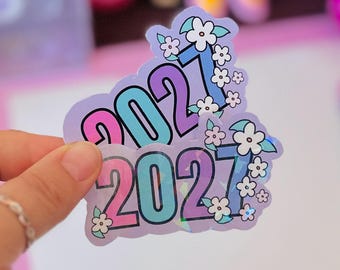 2027 Floral Die Cut Sticker