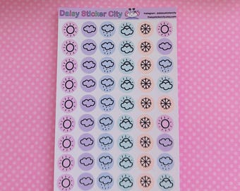 Weather Icon Small Sticker Sheet