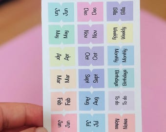 Colorful Monthly Planner Tabs