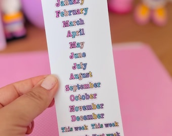 Monthly Script Sticker Sheet