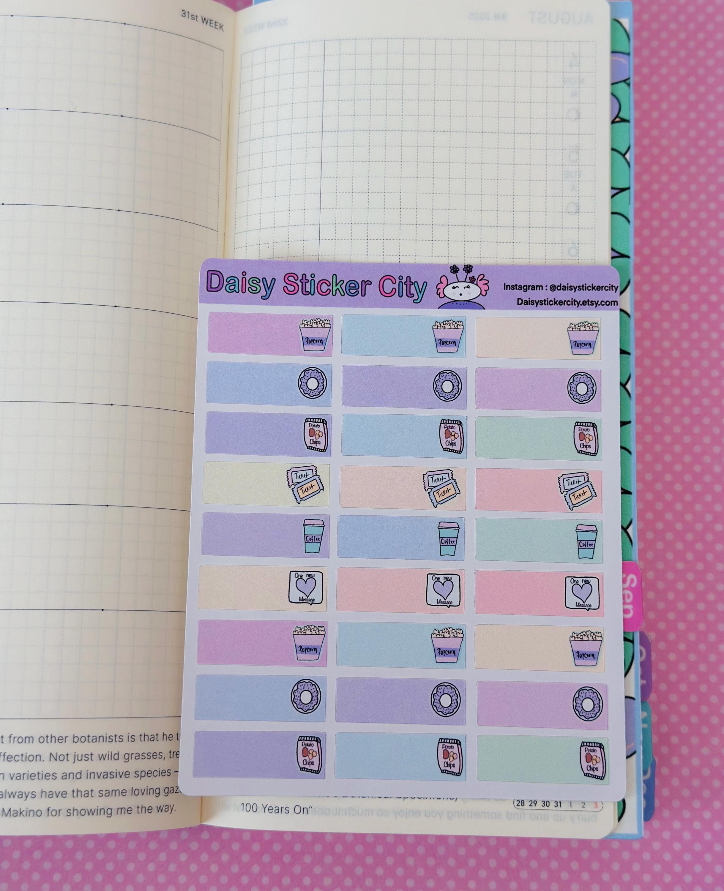 Planner Colorful Quarter Box Functional Stickers / Sticker Tabs ...