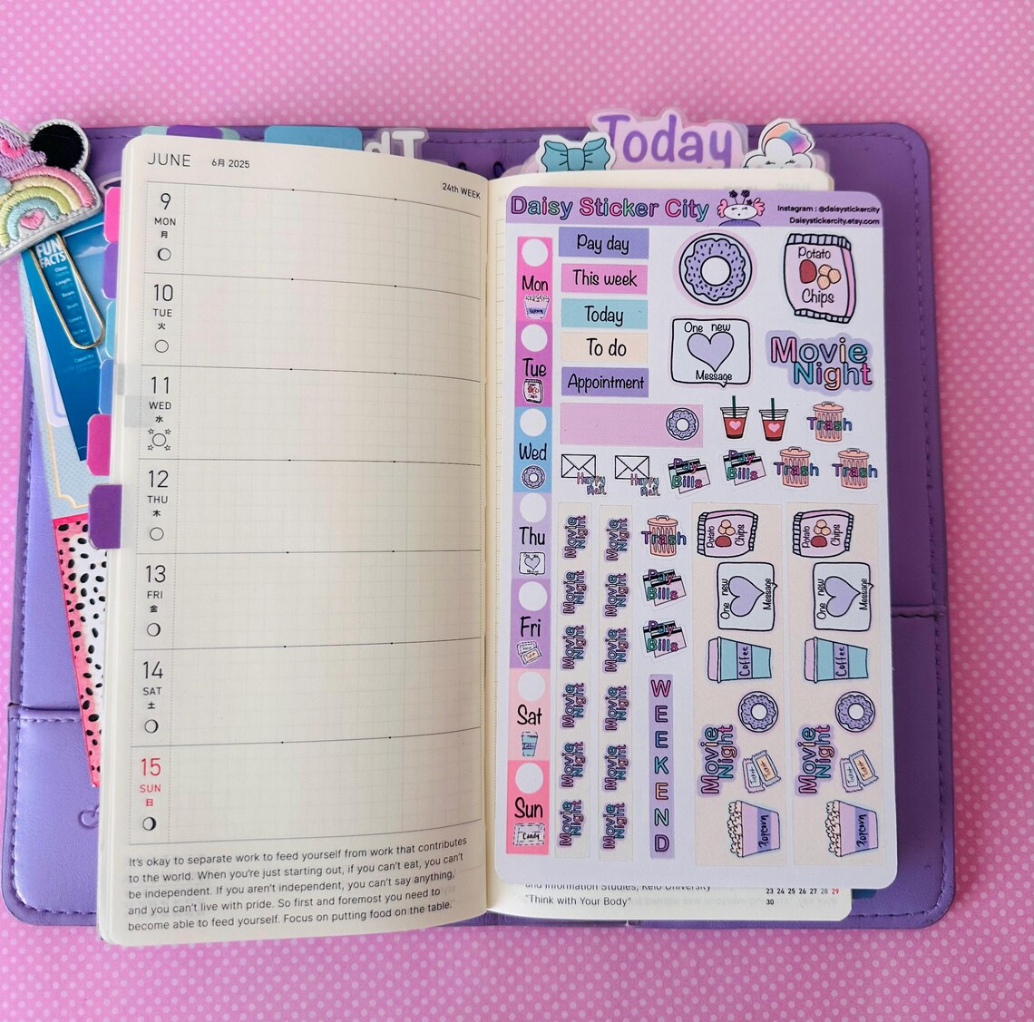 Weekly Stickers Planner Kit for Hobonichi Weeks / Hobonichi Weeks ...