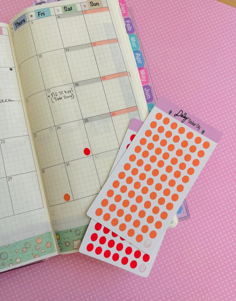 Dot Planner Stickers 5mm Mini Sticker Sheet Habit Coordinate Stickers ...