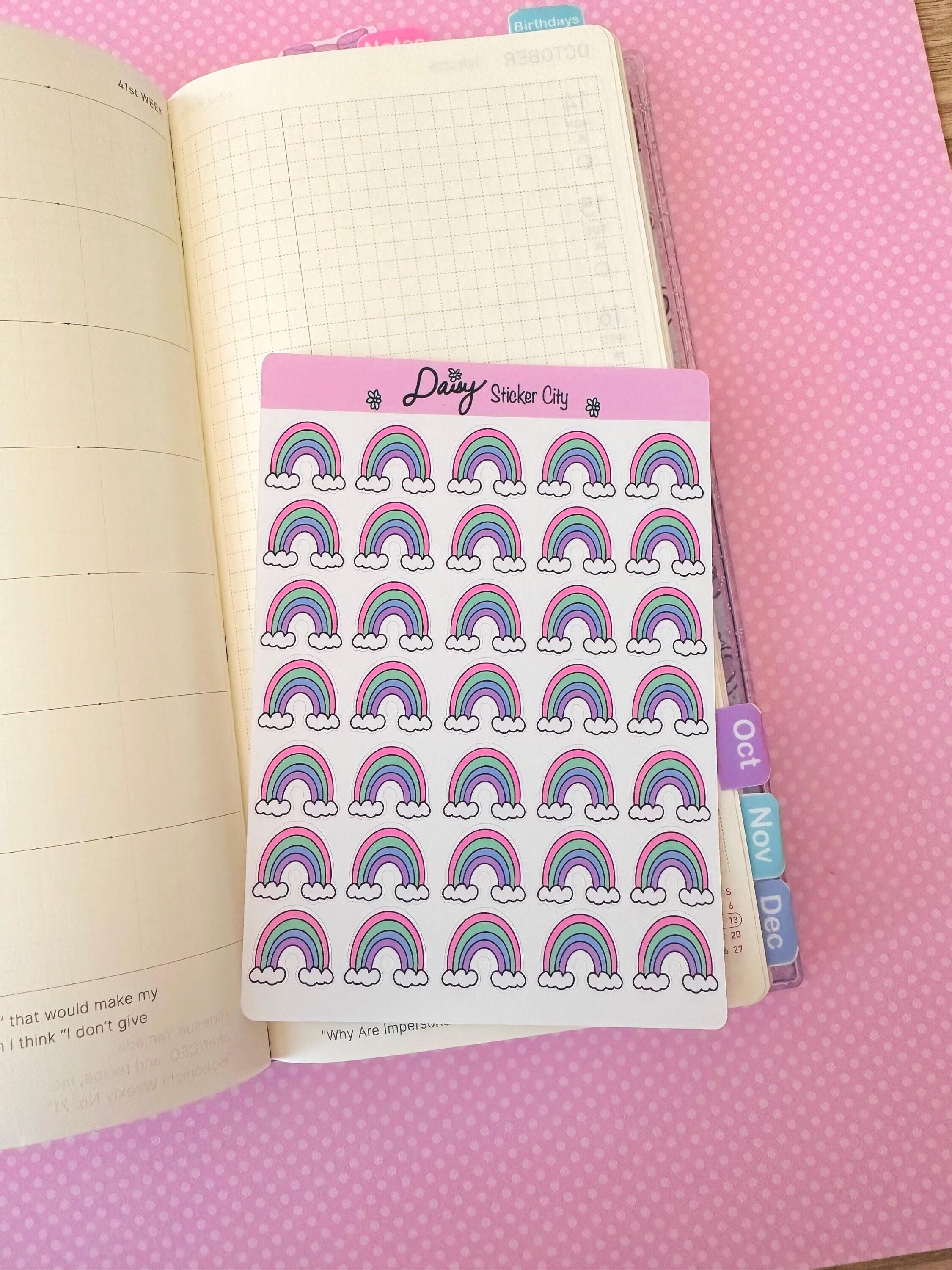 Rainbow Sticker Sheet Planner Stickers Journaling Stickers - Etsy