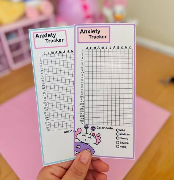 Anxiety Yearly Tracker Chart Full Page Planner Sticker / Hobonichi Weeks Full Page Anxiety Tracker A6 B6 Day Designer Planner Mini